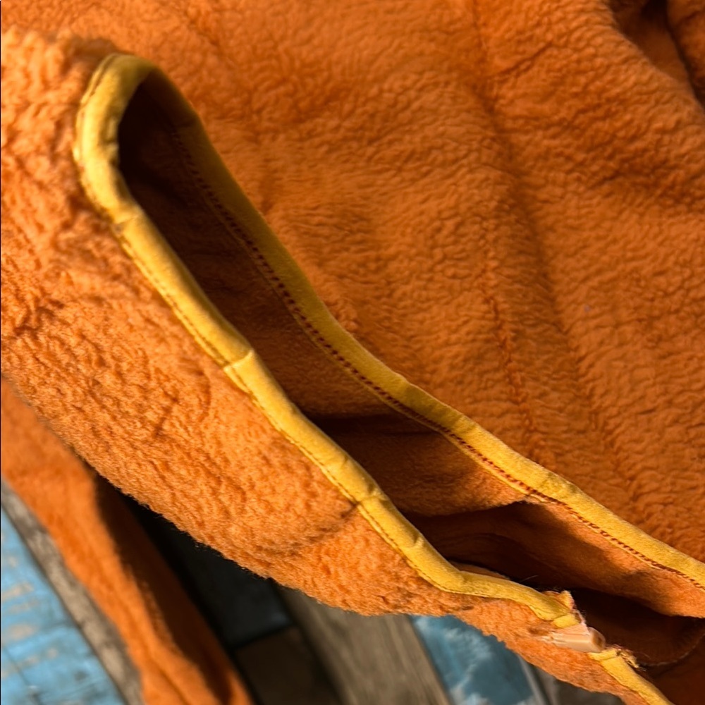 Orange Fleece fuzzy zip Jacket with Pockets - Picture 16 of 16